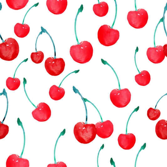 Summer Orchard Cherry Repeat Wallpaper⁠
