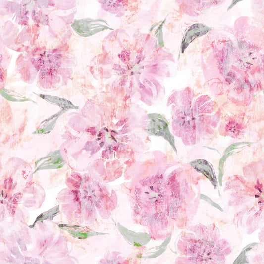 Soft Watercolor Floral Brushstrokes Wallpaper⁠