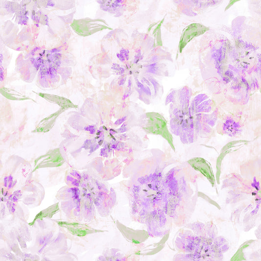 Lavender Brushstroke Floral Wallpaper⁠