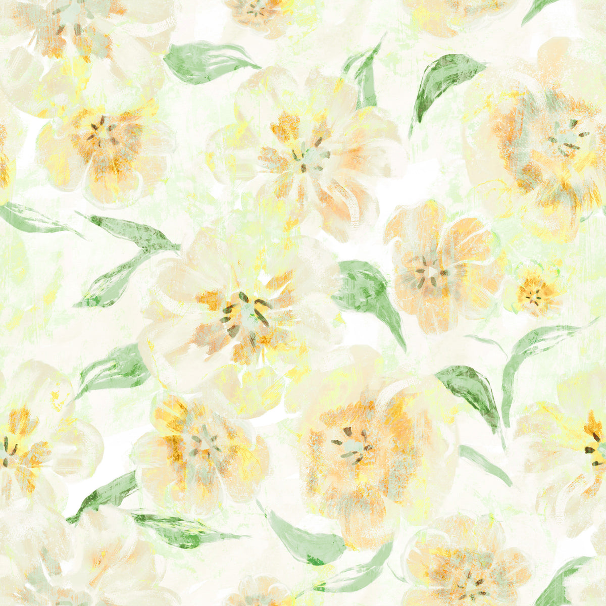 Soft Watercolor Floral Meadow Wallpaper⁠ in your room — zoomed