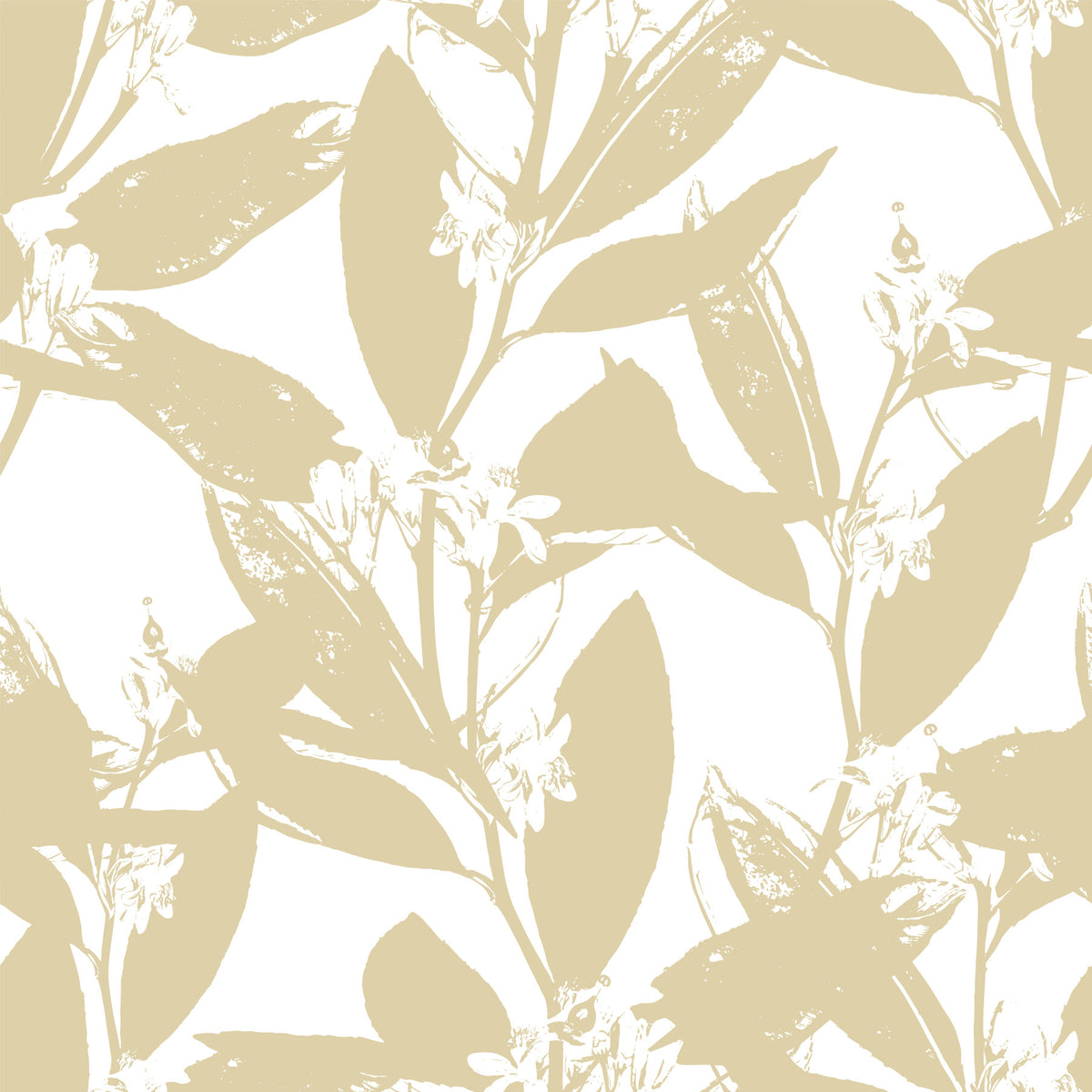 Muted Floral Silhouette Wallpaper⁠ in your room — zoomed