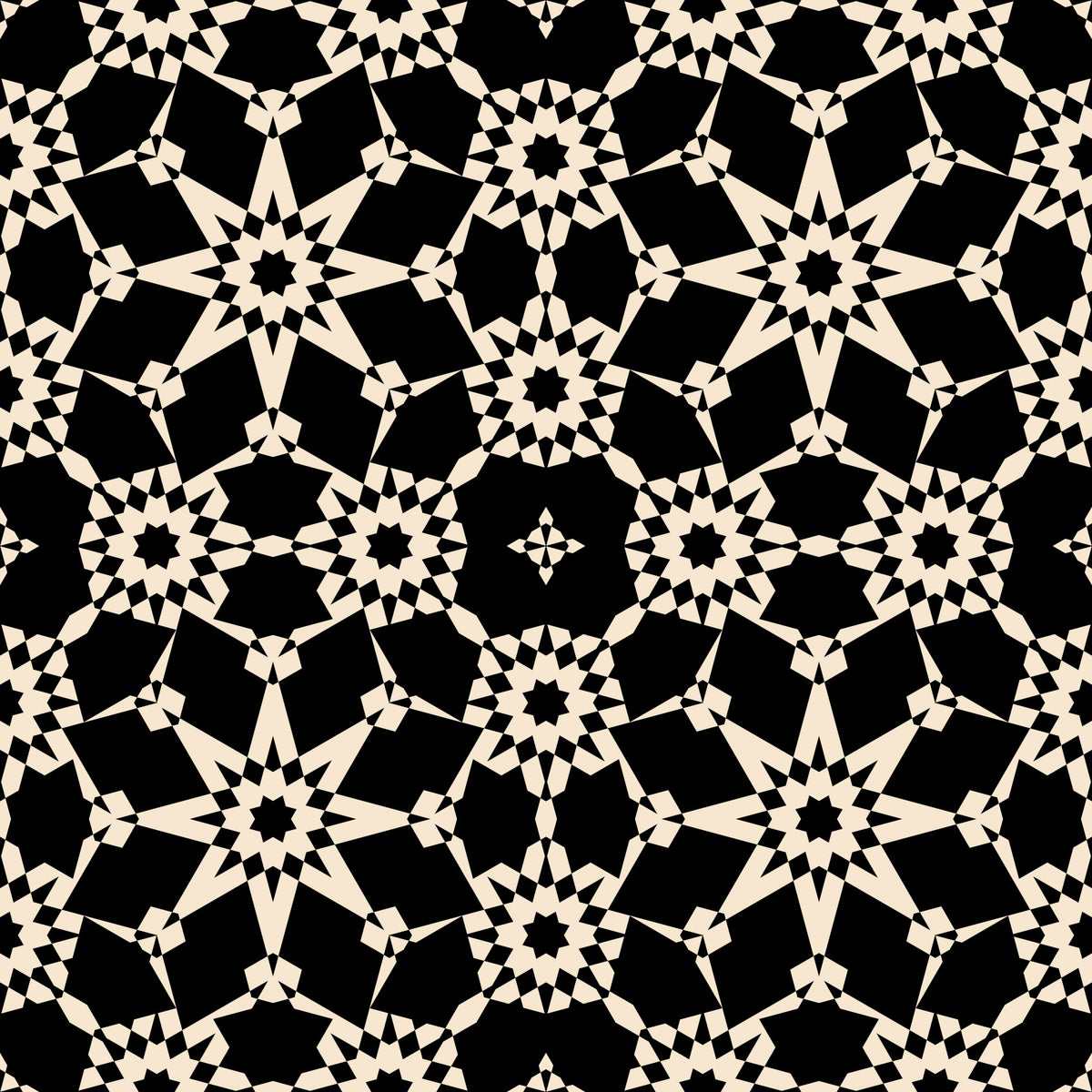 Geometric Arabesque Monochromatic Lattice Wallpaper⁠ in your room — zoomed