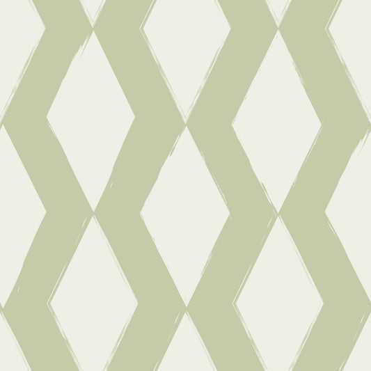 Sage Brushstroke Diamond Lattice Wallpaper⁠
