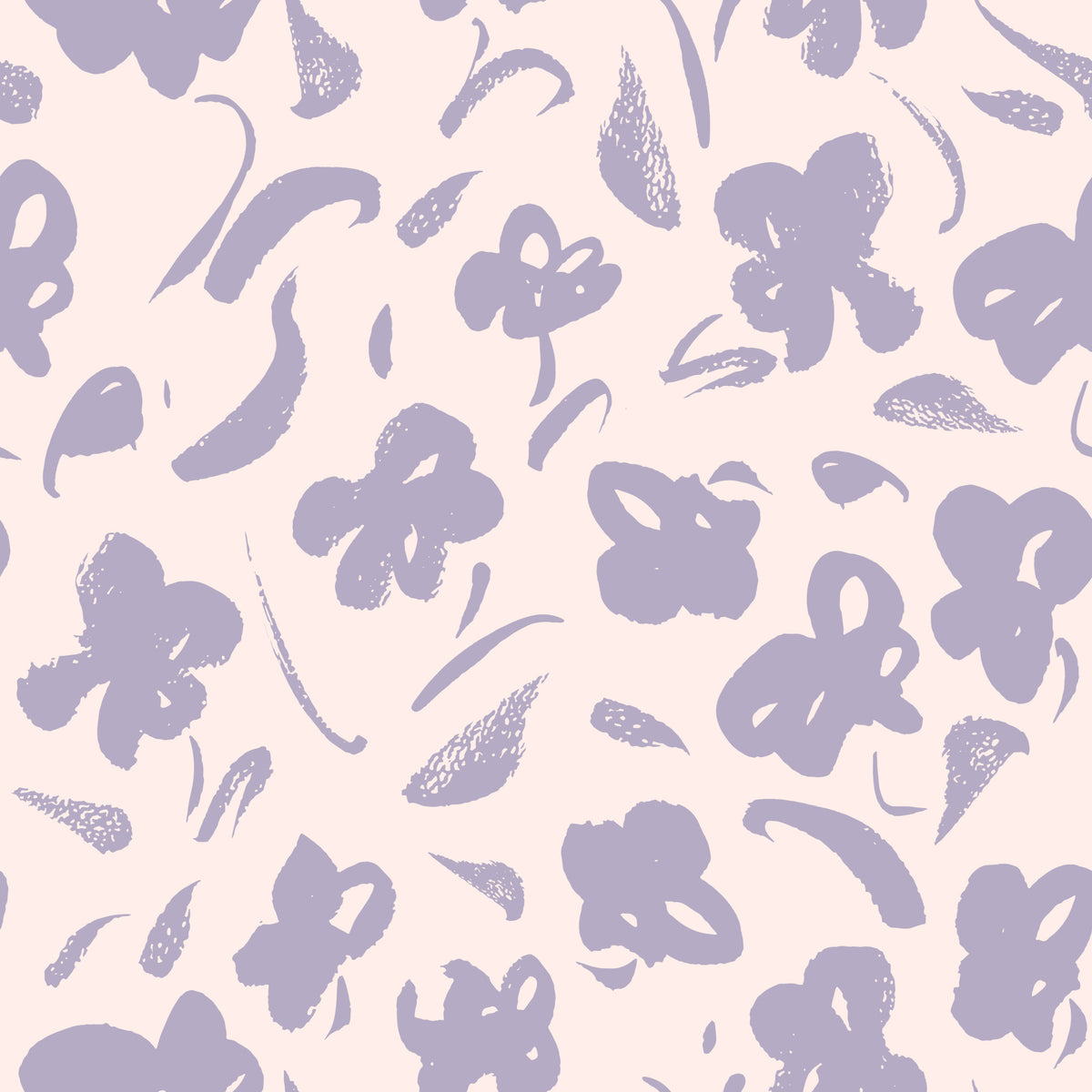 Lavender Painted Floral Bloom Wallpaper⁠ in your room — zoomed