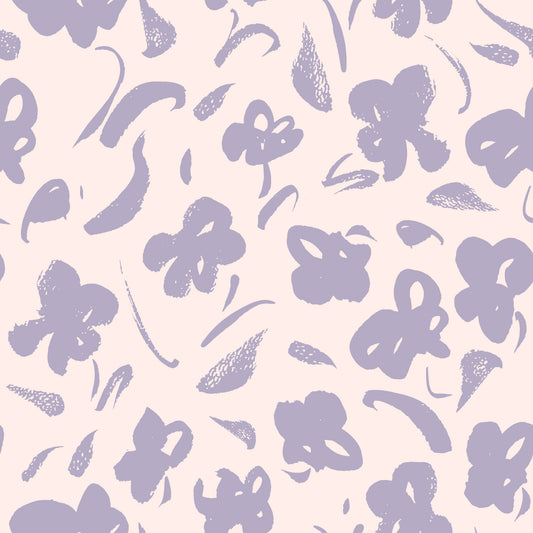 Lavender Painted Floral Bloom Wallpaper⁠