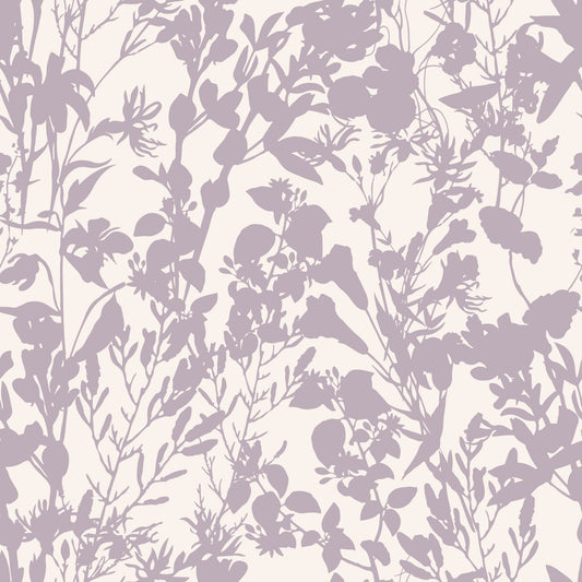 Soft Lavender Botanical Silhouette Wallpaper⁠