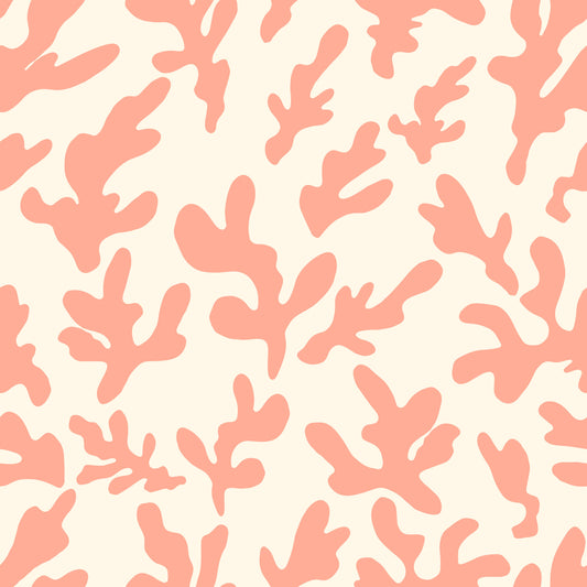 Organic Blush Coral Motif Wallpaper⁠