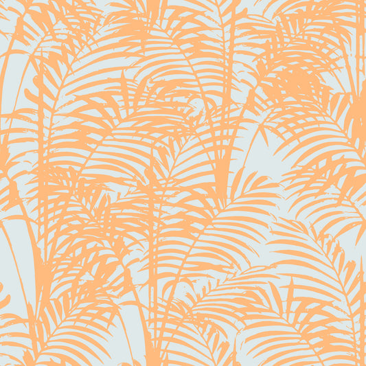 Peach Botanical Palm Repeat Wallpaper⁠