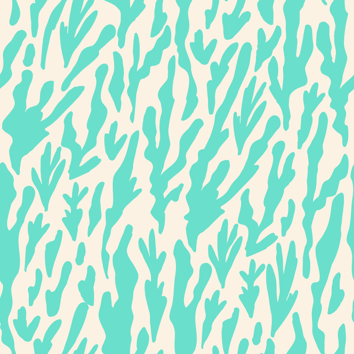 Minimalist Teal Botanical Waves Wallpaper⁠