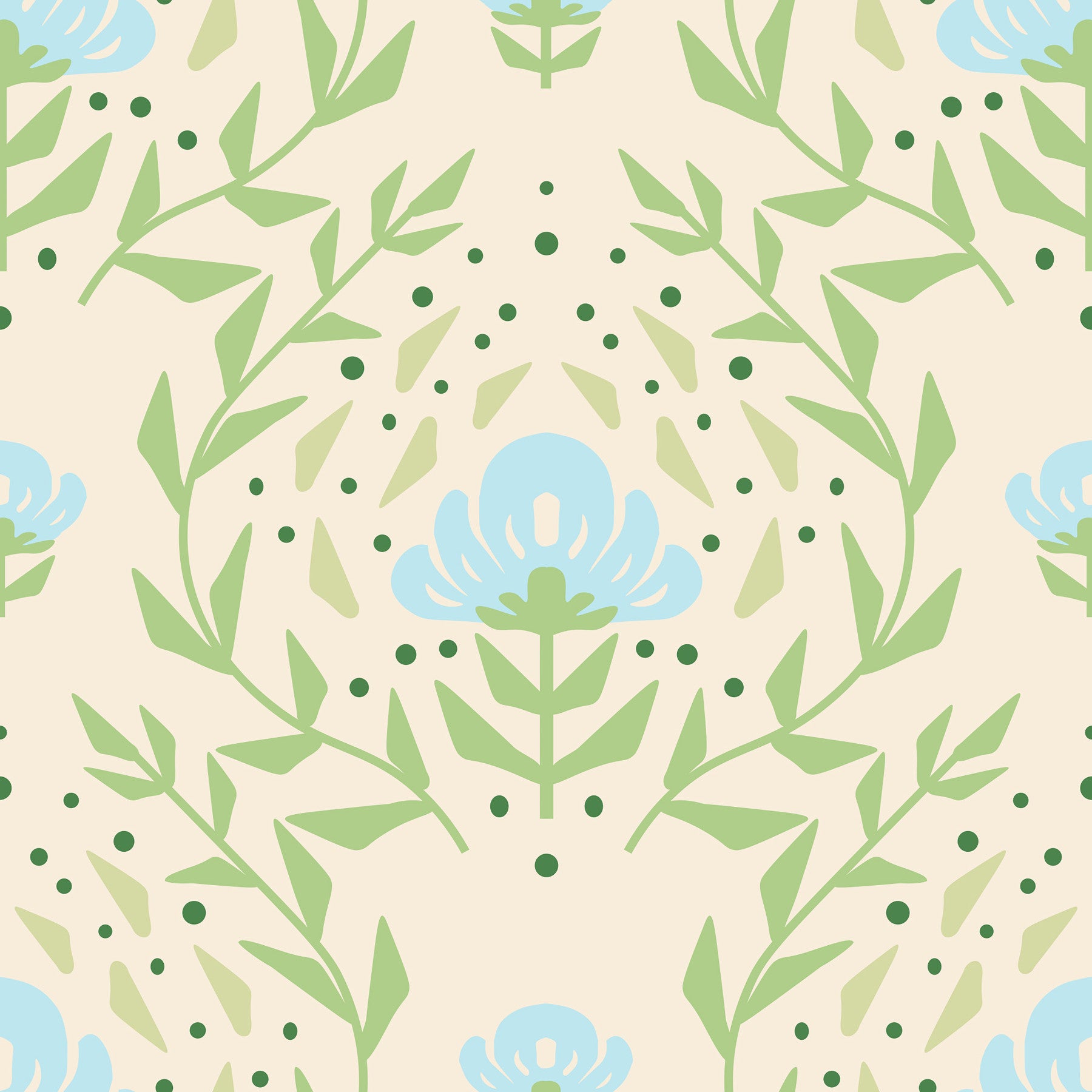 Nordic Bloom Botanical Print Wallpaper⁠