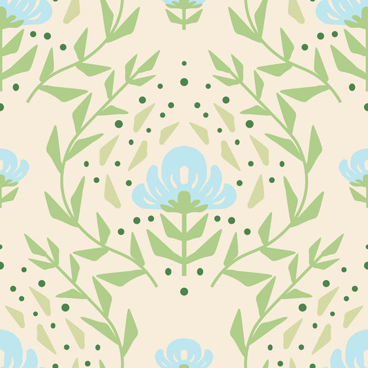 Nordic Bloom Botanical Print Wallpaper⁠