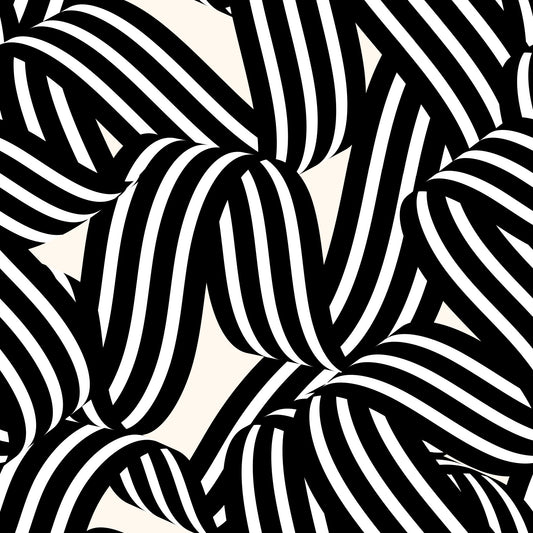 Monochrome Ribbon Flow Wallpaper⁠