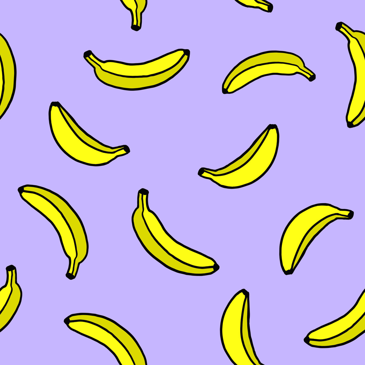 Cheerful Yellow Banana Pop Print Wallpaper⁠ in your room — zoomed