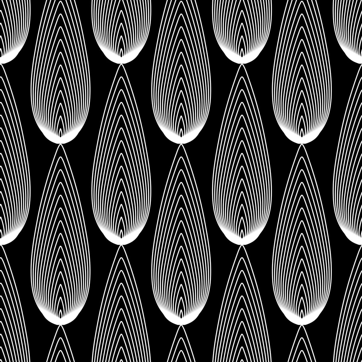 Minimalist Teardrop Linear Pattern Wallpaper⁠