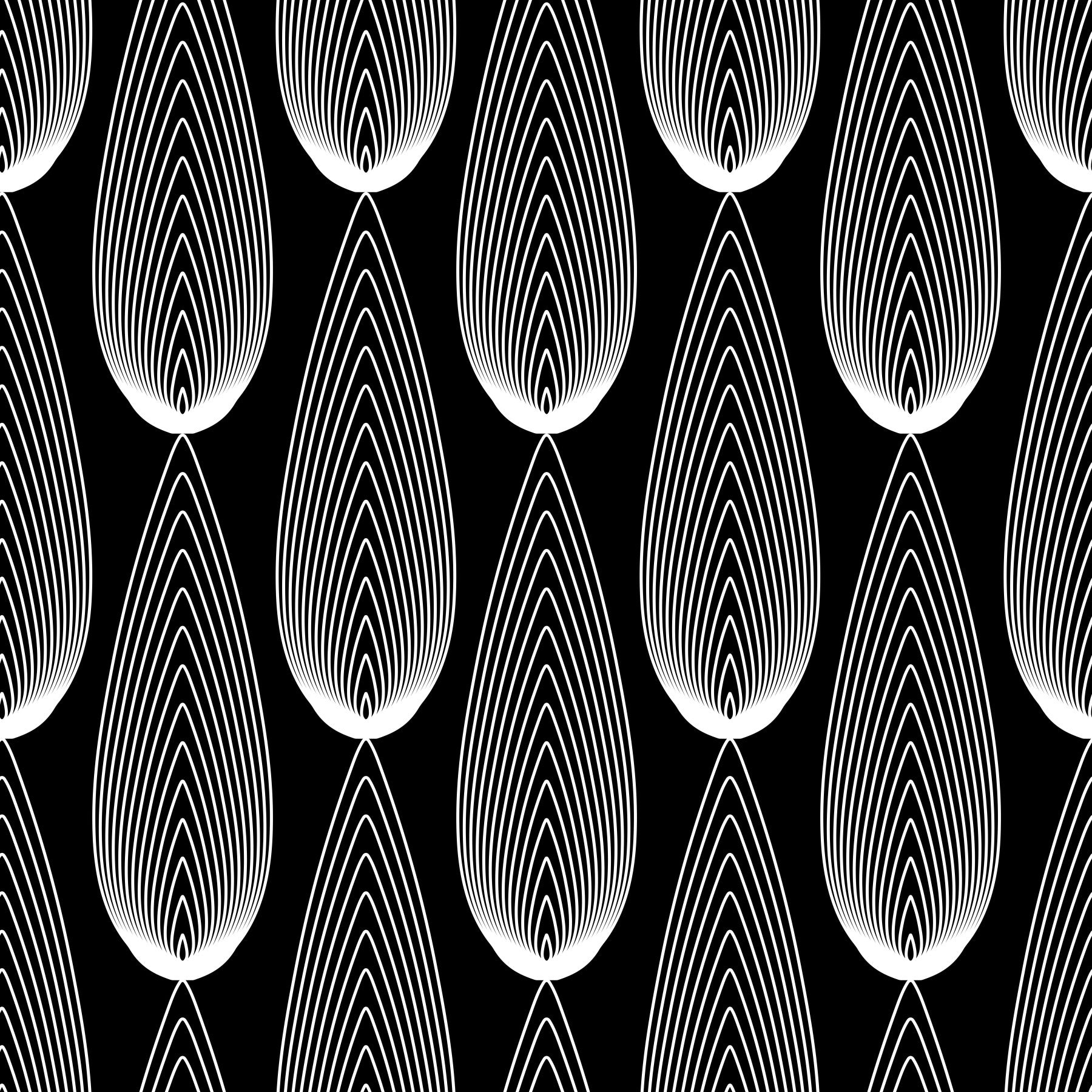 Minimalist Teardrop Linear Pattern Wallpaper⁠
