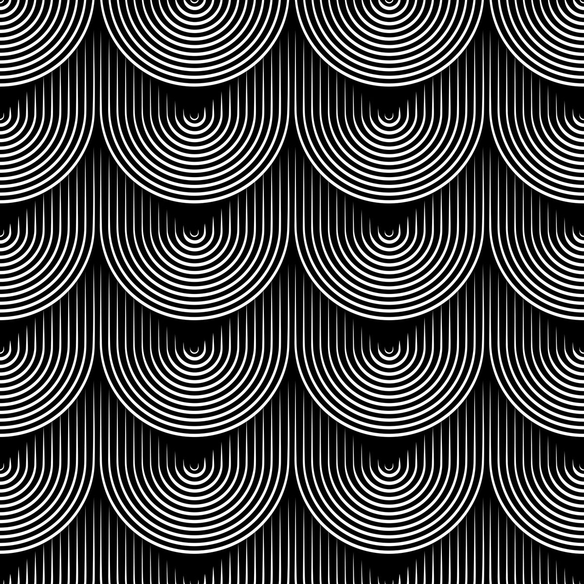 Monochrome Geometric Arc Pattern Wallpaper⁠