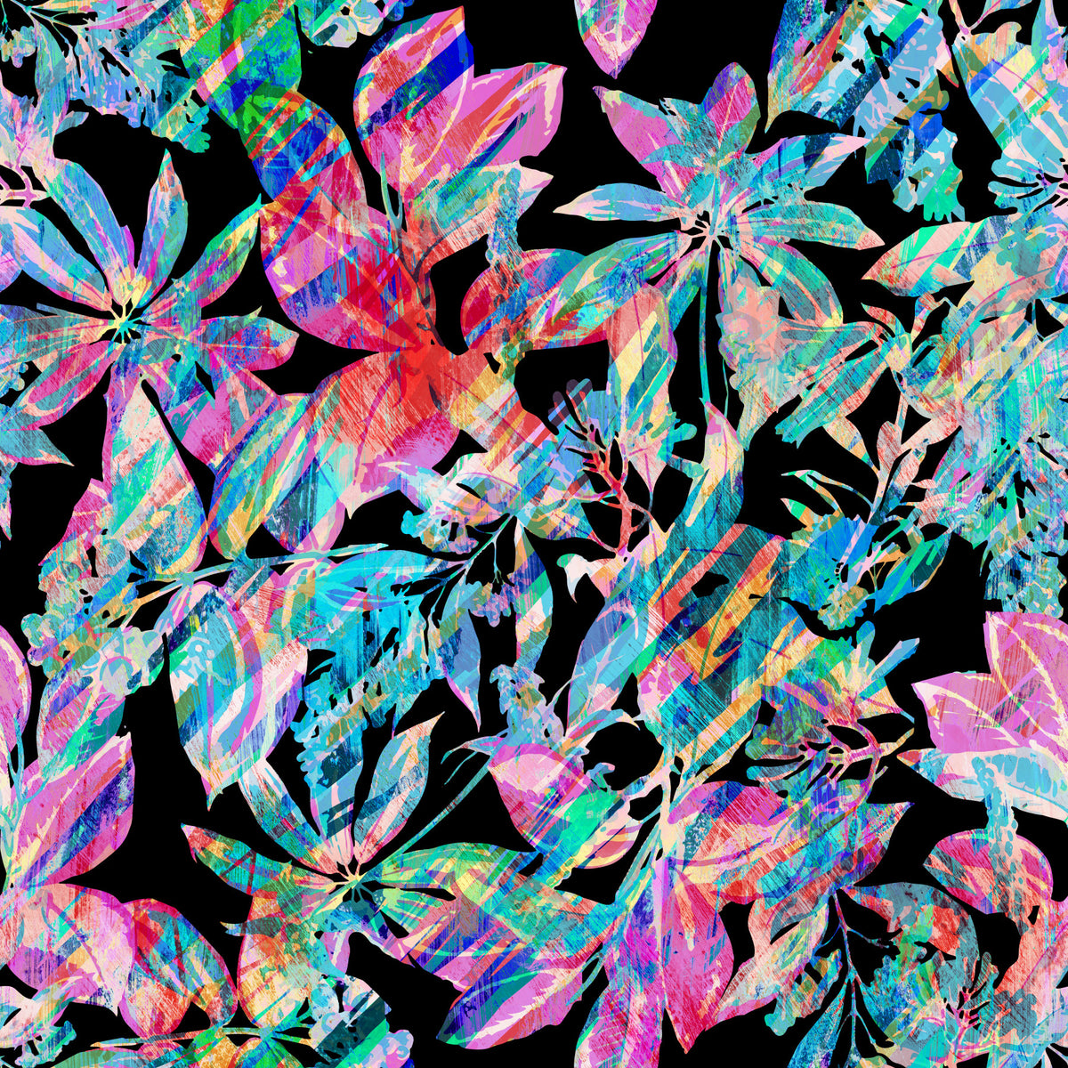 Chromatic Tropical Foliage Wallpaper⁠ in your room — zoomed