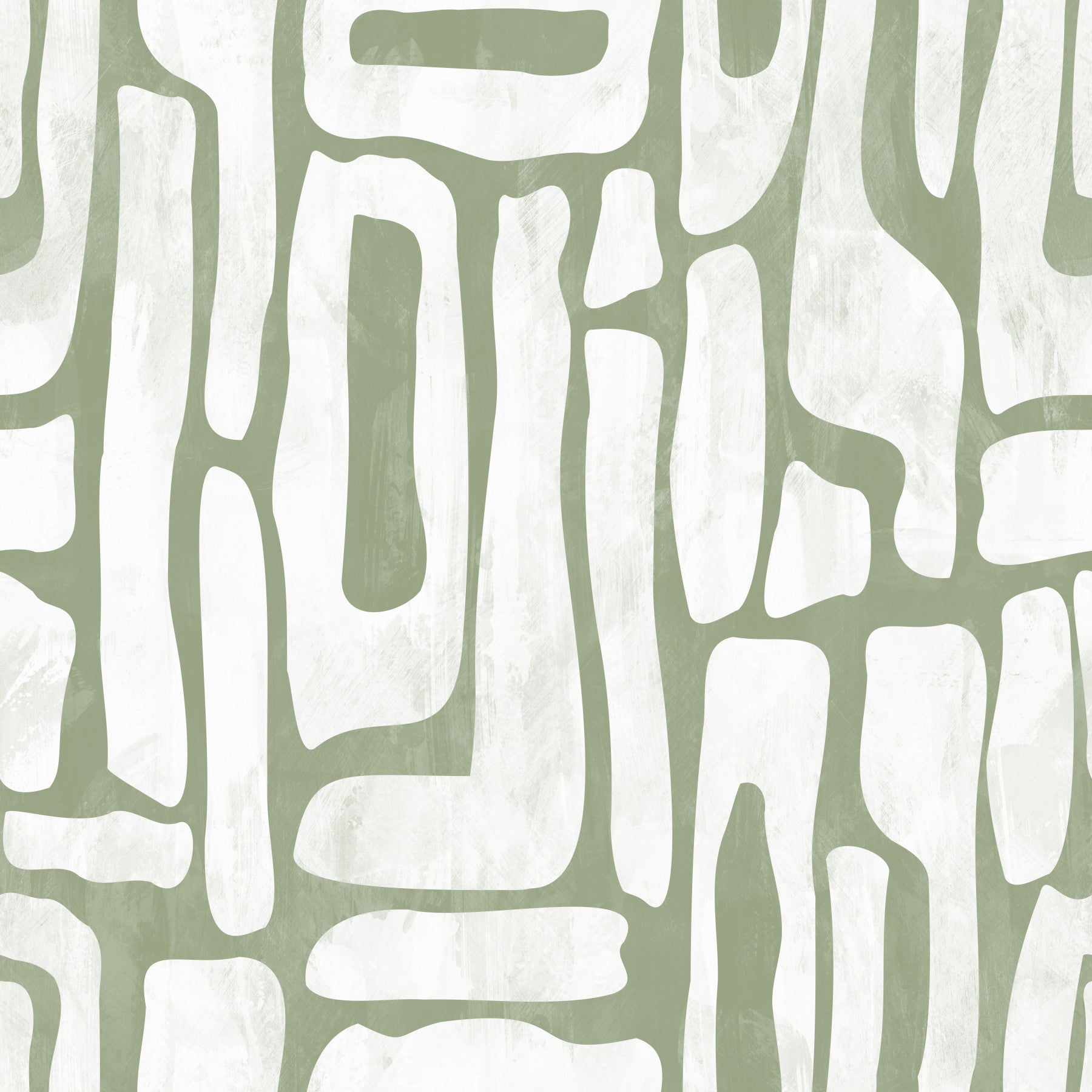 Sage Green Organic Abstract Shapes Wallpaper⁠