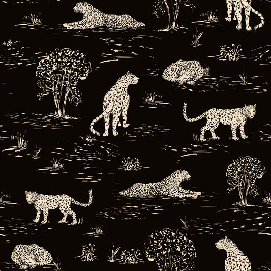 Leopard Sketch Savanna Wallpaper⁠
