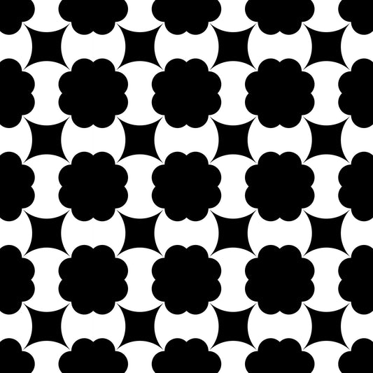Monochrome Floral Lattice Wallpaper⁠