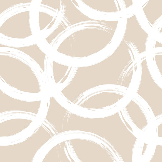 Cream Brushstroke Circles Wallpaper⁠