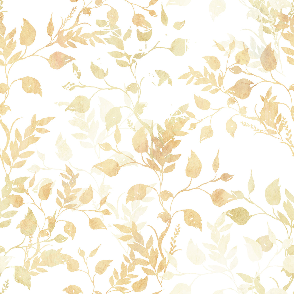 Soft Golden Foliage Silhouette Wallpaper⁠ in your room — zoomed