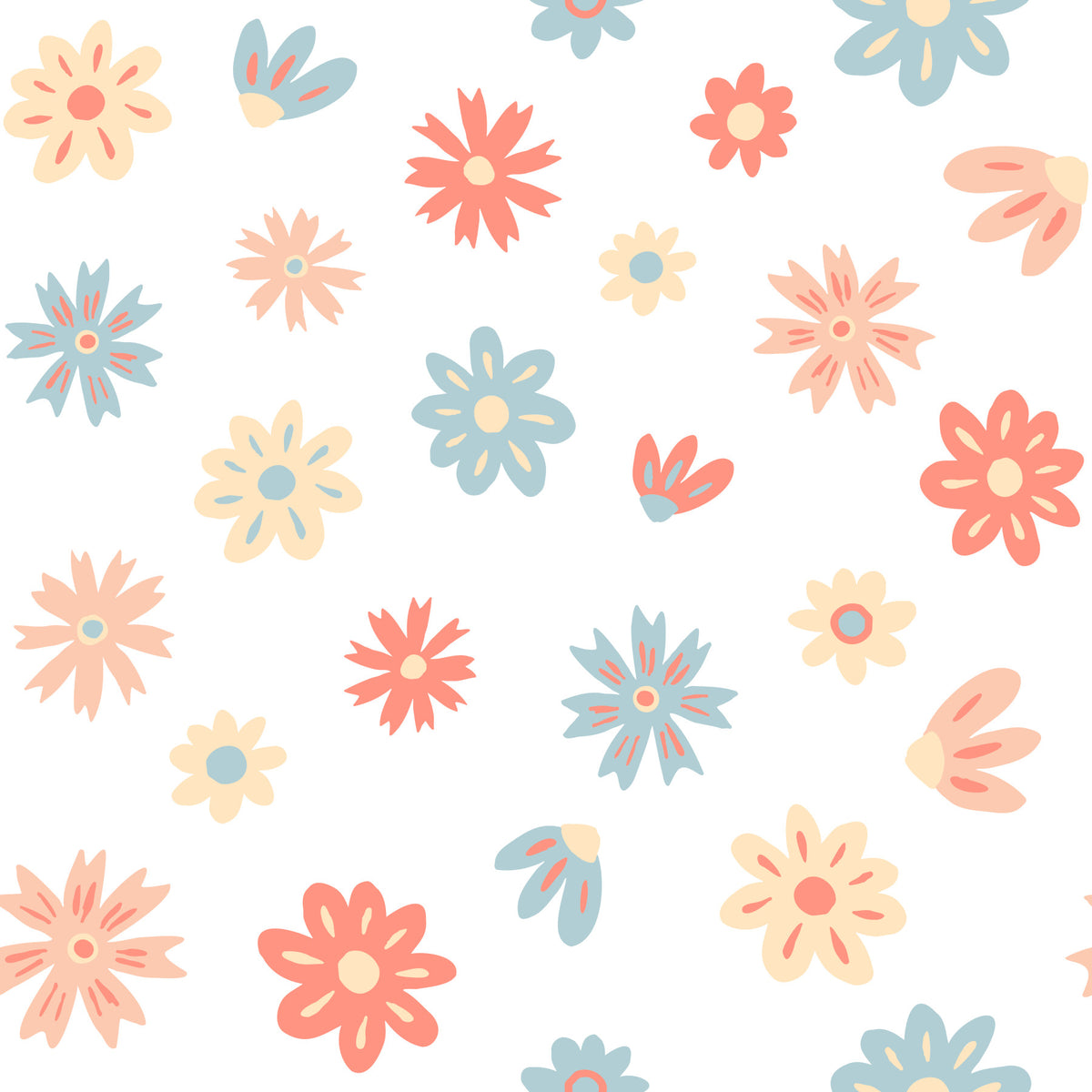 Cheerful Bloom Garden Illustration Wallpaper⁠ in your room — zoomed