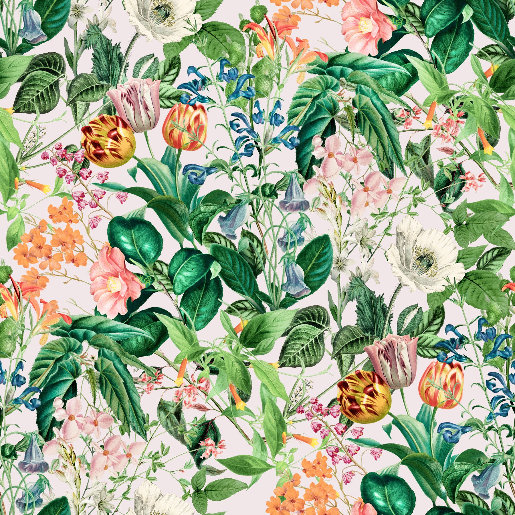 Spring Meadow Floral Pattern Wallpaper⁠