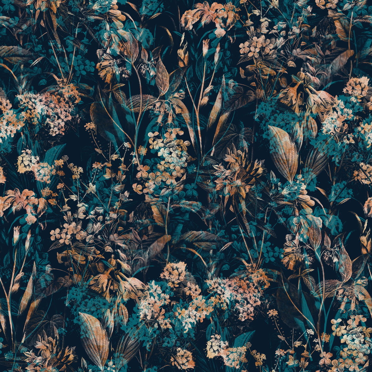 Nocturnal Meadow Pattern Wallpaper⁠