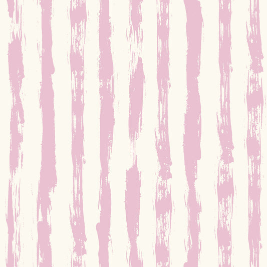 Soft Blush Hand-Painted Vertical Stripes Wallpaper⁠