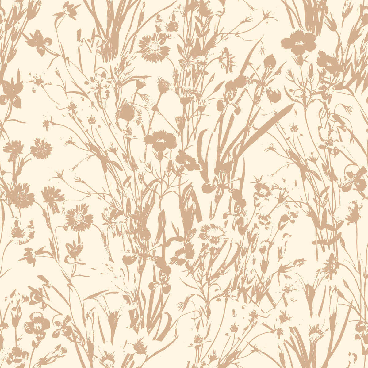 Rustic Botanical Line Art Wallpaper⁠