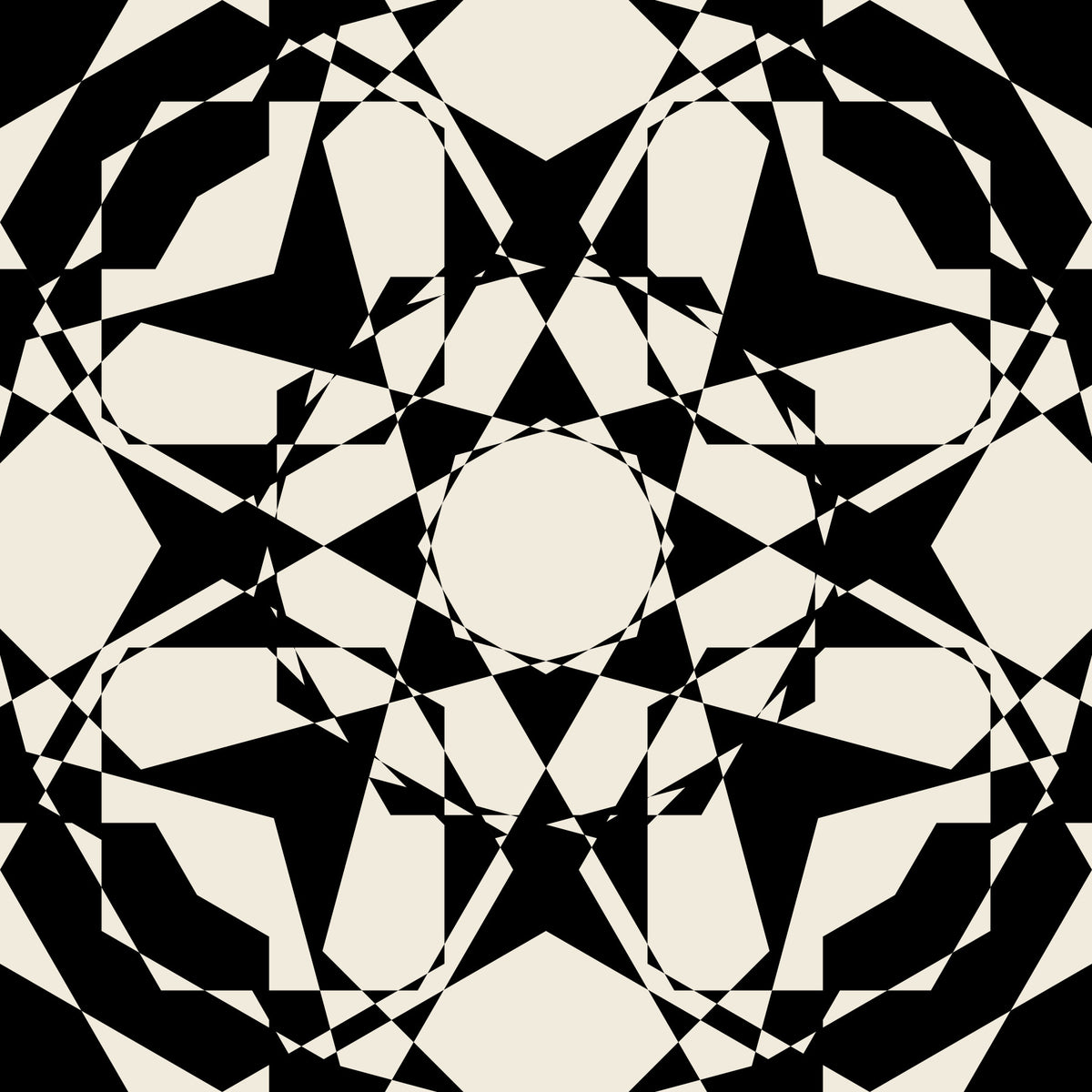 Interlocking Geometric Monochromatic Pattern Wallpaper⁠ in your room — zoomed
