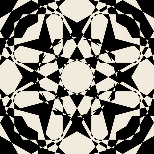 Interlocking Geometric Monochromatic Pattern Wallpaper⁠