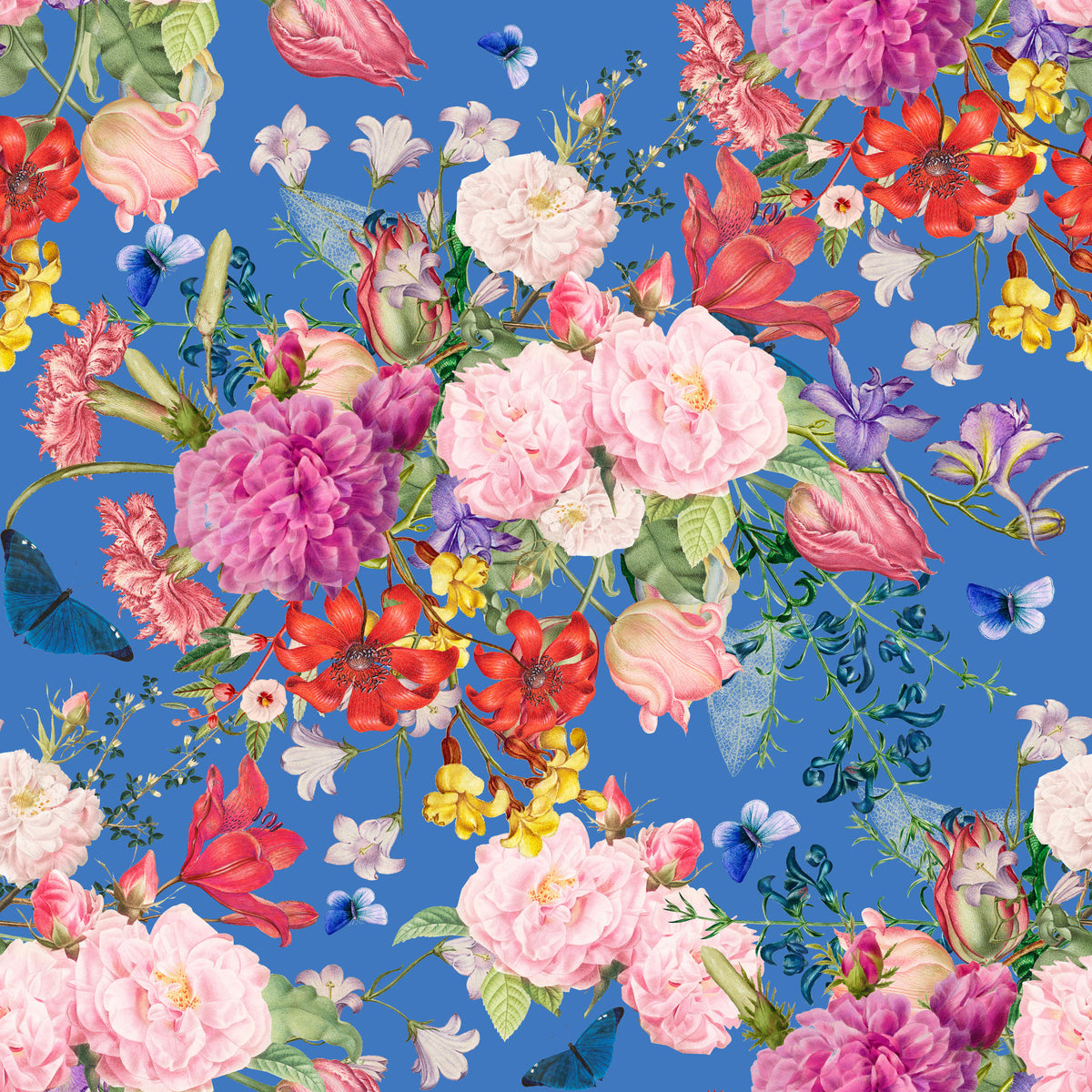 Vintage Botanical Floral Symphony Wallpaper⁠ in your room — zoomed