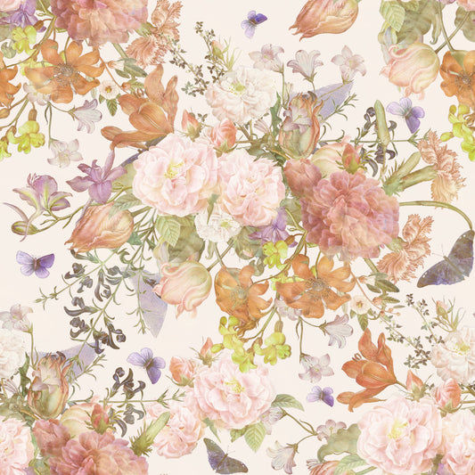 Muted Meadow Botanical Illustration Wallpaper⁠