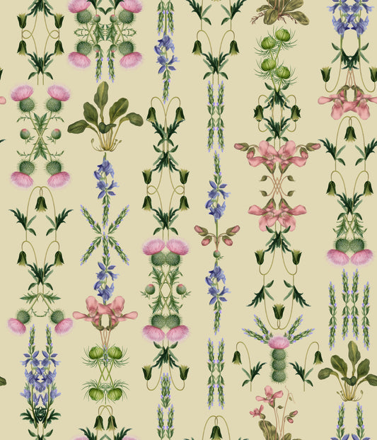 Heritage Field Flora Pistachio Wallpaper⁠