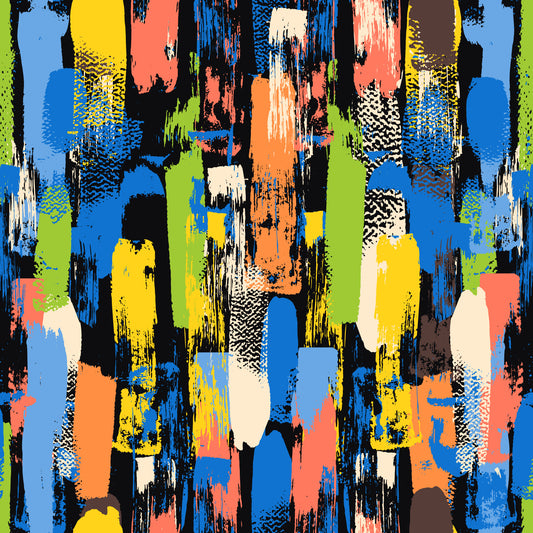 Eclectic Multicoloured Brushwork Art Wallpaper⁠