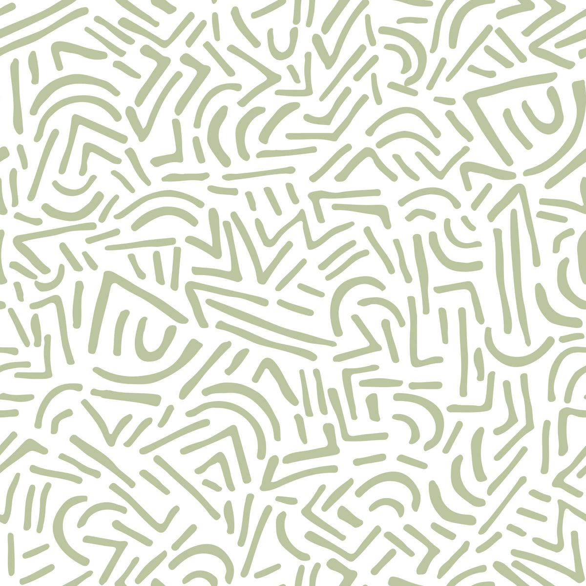 Sage Organic Rhythmic Sketch Wallpaper⁠ in your room — zoomed