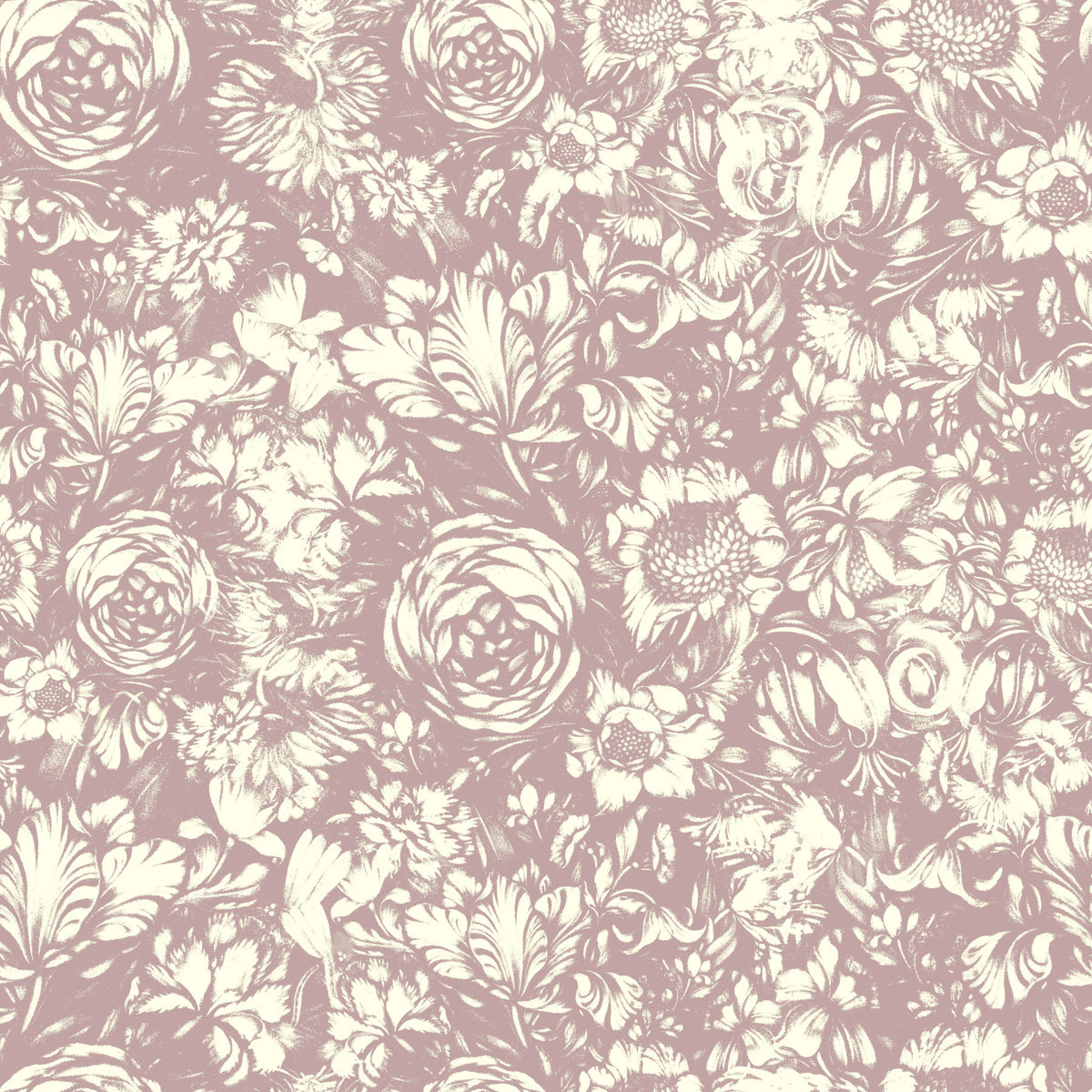 Muted Mauve Botanical Illustration Wallpaper⁠