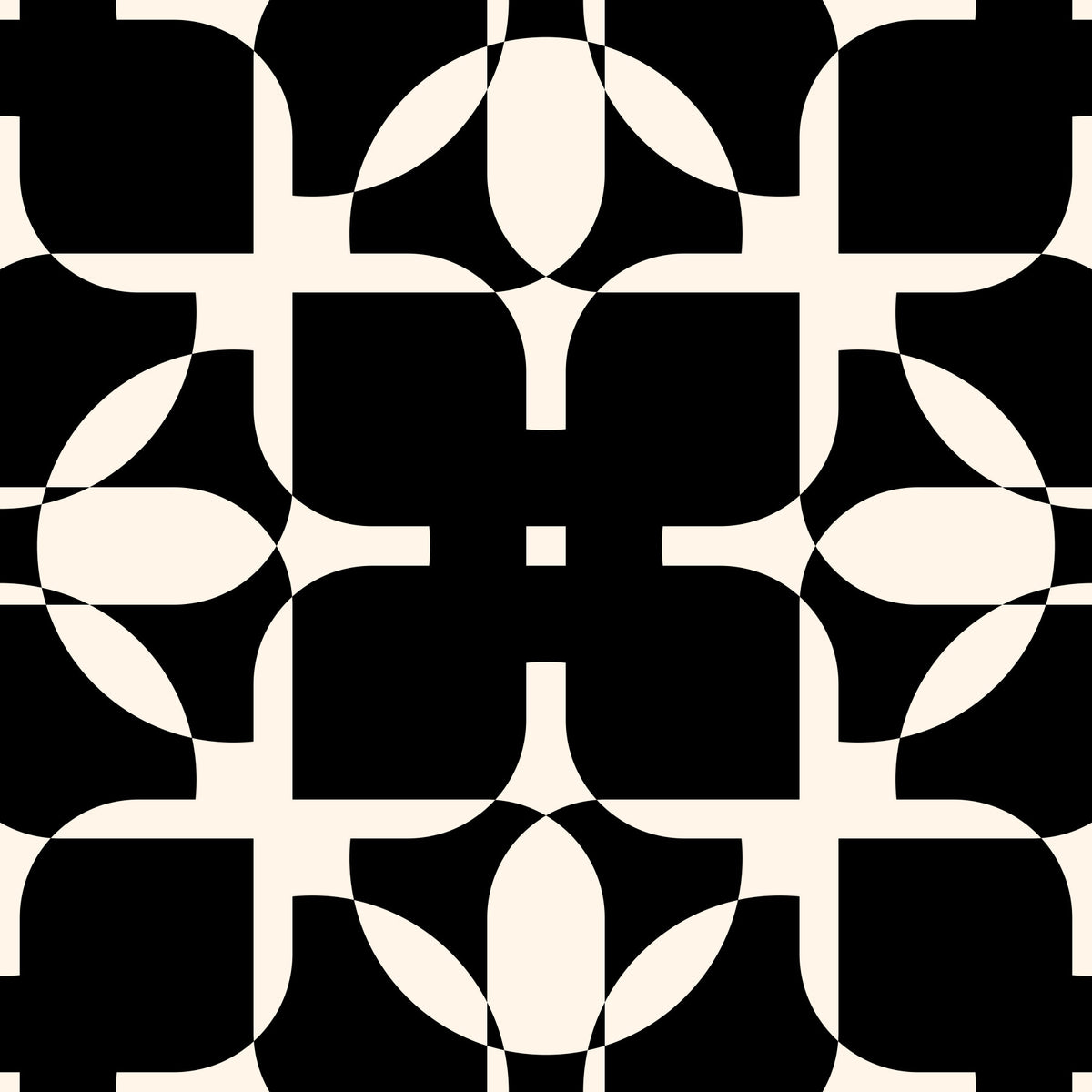 Graphic Monochrome Petal Tile Wallpaper⁠ in your room — zoomed