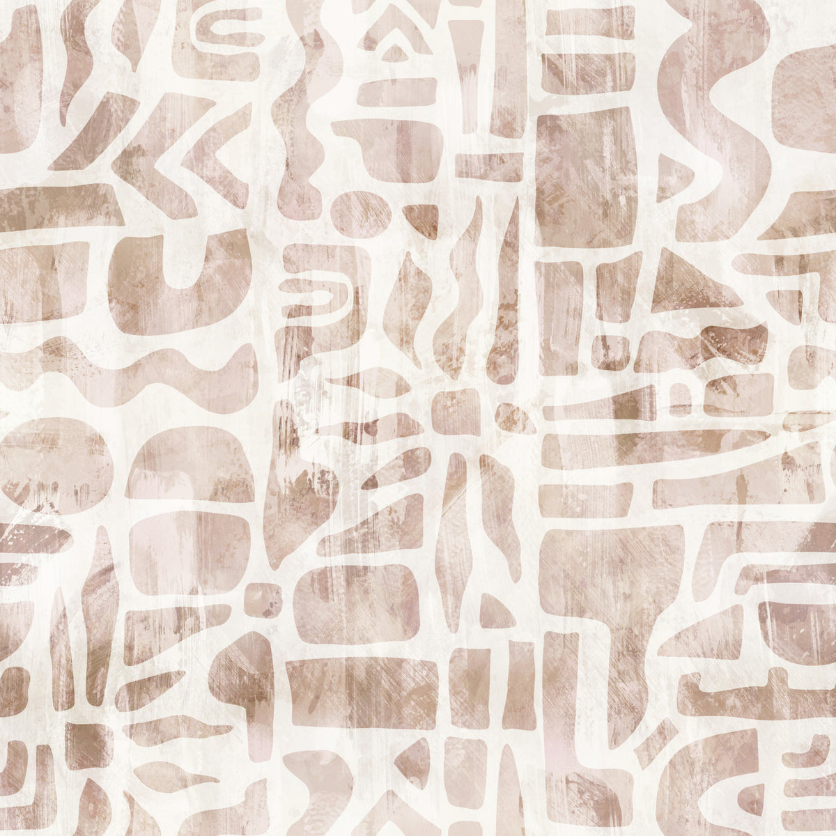 Soft Earthy Abstract Collage Wallpaper⁠ in your room — zoomed