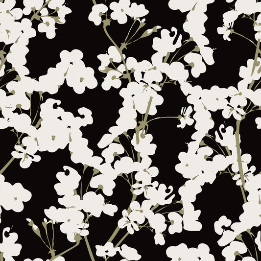 Abstract Cream Branch Pattern Wallpaper⁠