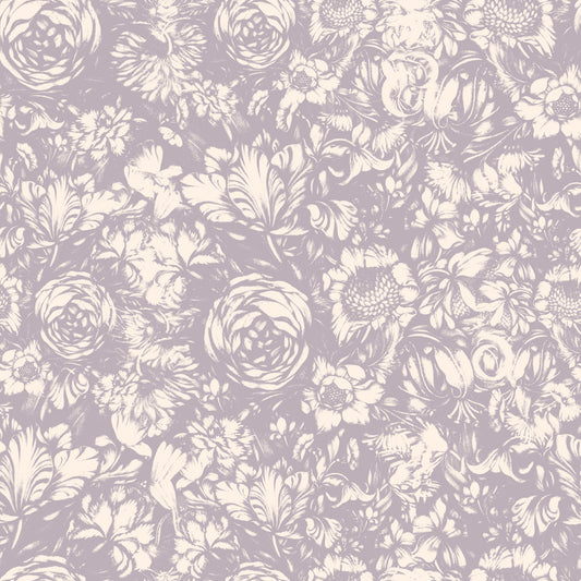 Monochrome Floral Engraving Wallpaper⁠