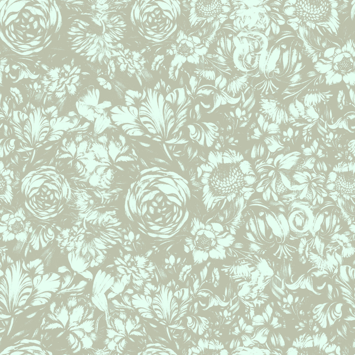 Heritage Floral Line Art Design Wallpaper⁠ in your room — zoomed
