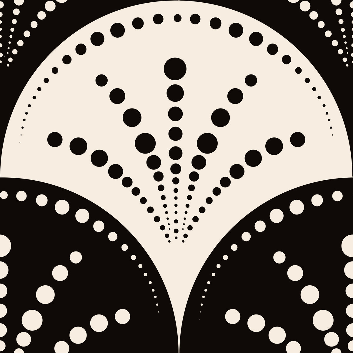 Abstract Radiating Circle Motif Wallpaper⁠ in your room — zoomed