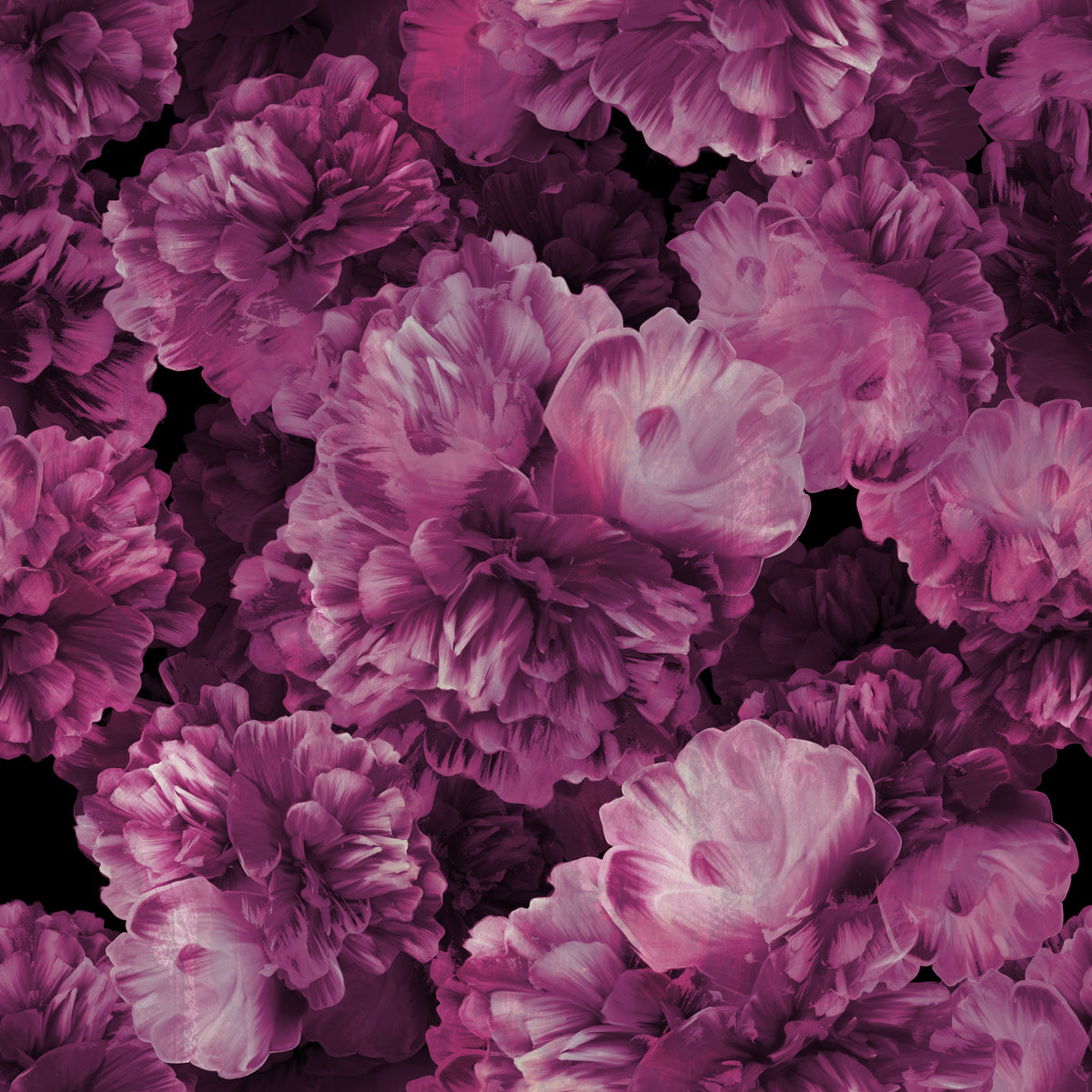 Velvet Petal Botanical Dark Wallpaper⁠ in your room — zoomed