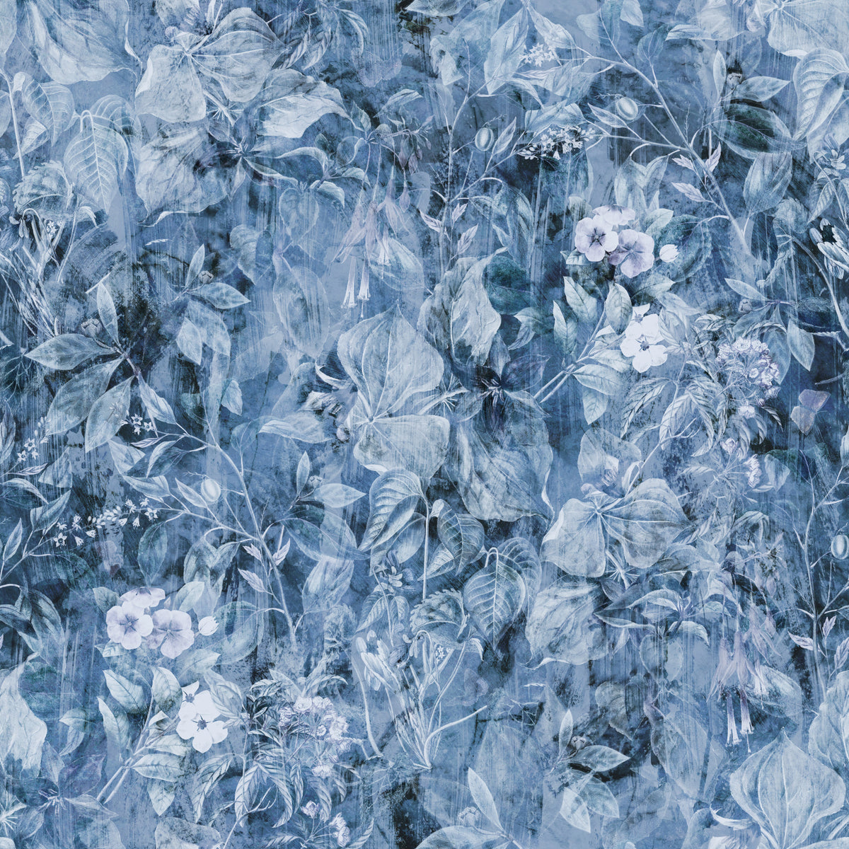 Indigo Botanical Brushstroke Wallpaper⁠