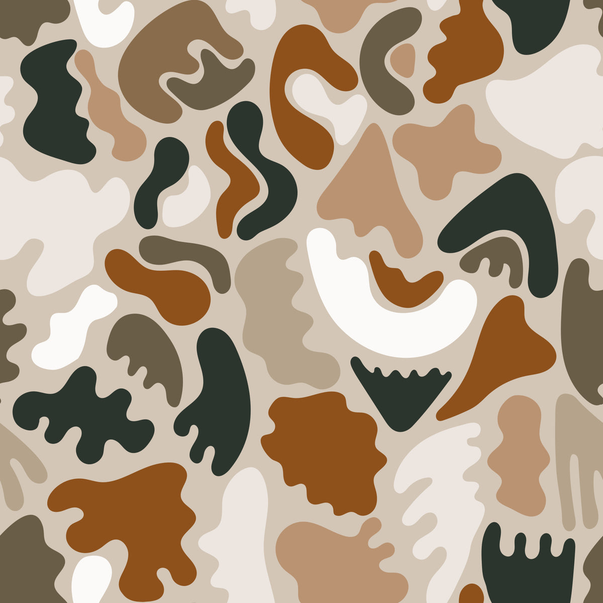 Abstract Organic Earthy Shapes Wall Mural in your room — zoomed