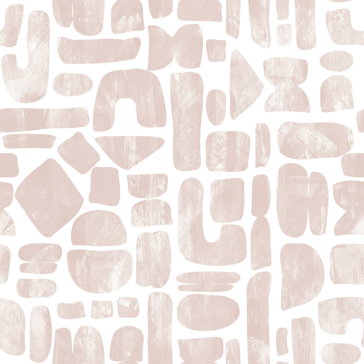Abstract Painted Shapes in Blush Wallpaper⁠