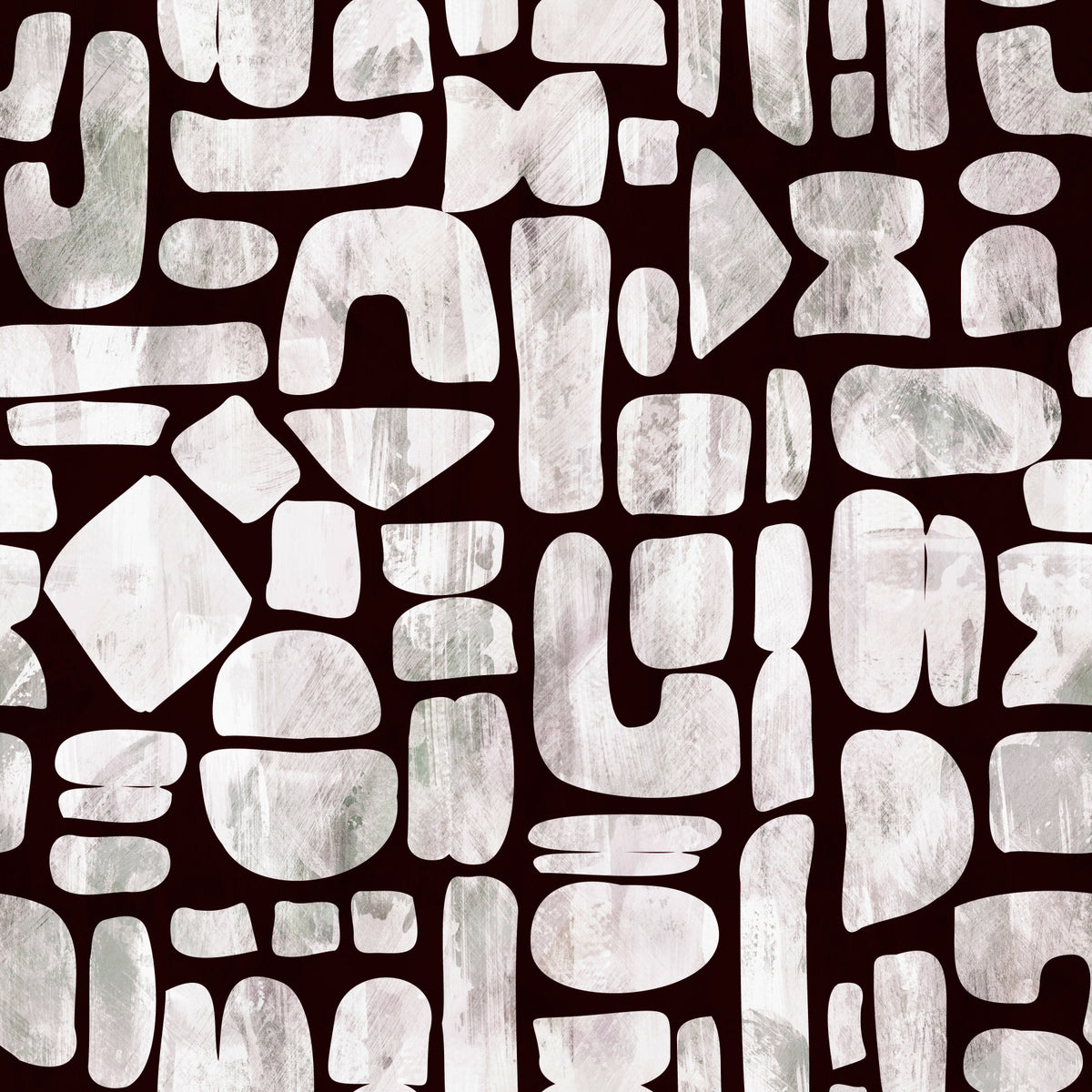 Abstract Painted Shapes Pattern Wallpaper⁠